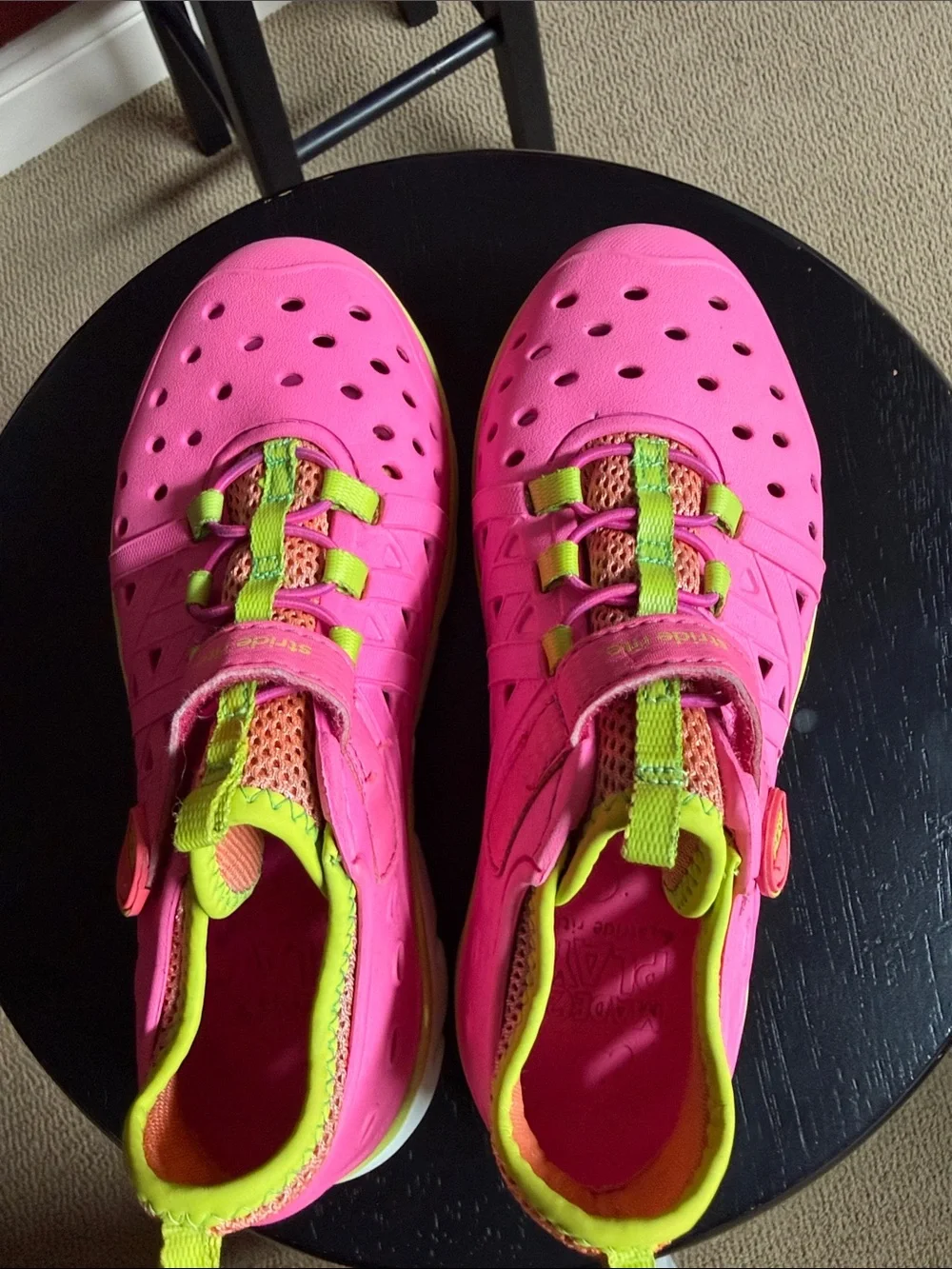 Stride Rite Kids' Pink and Neon Green Water Shoes